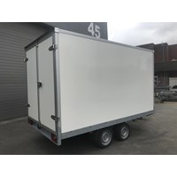 Gesloten plateauaanhangwagen dubbelas geremd 2000kg-2m52x1m55x1m50